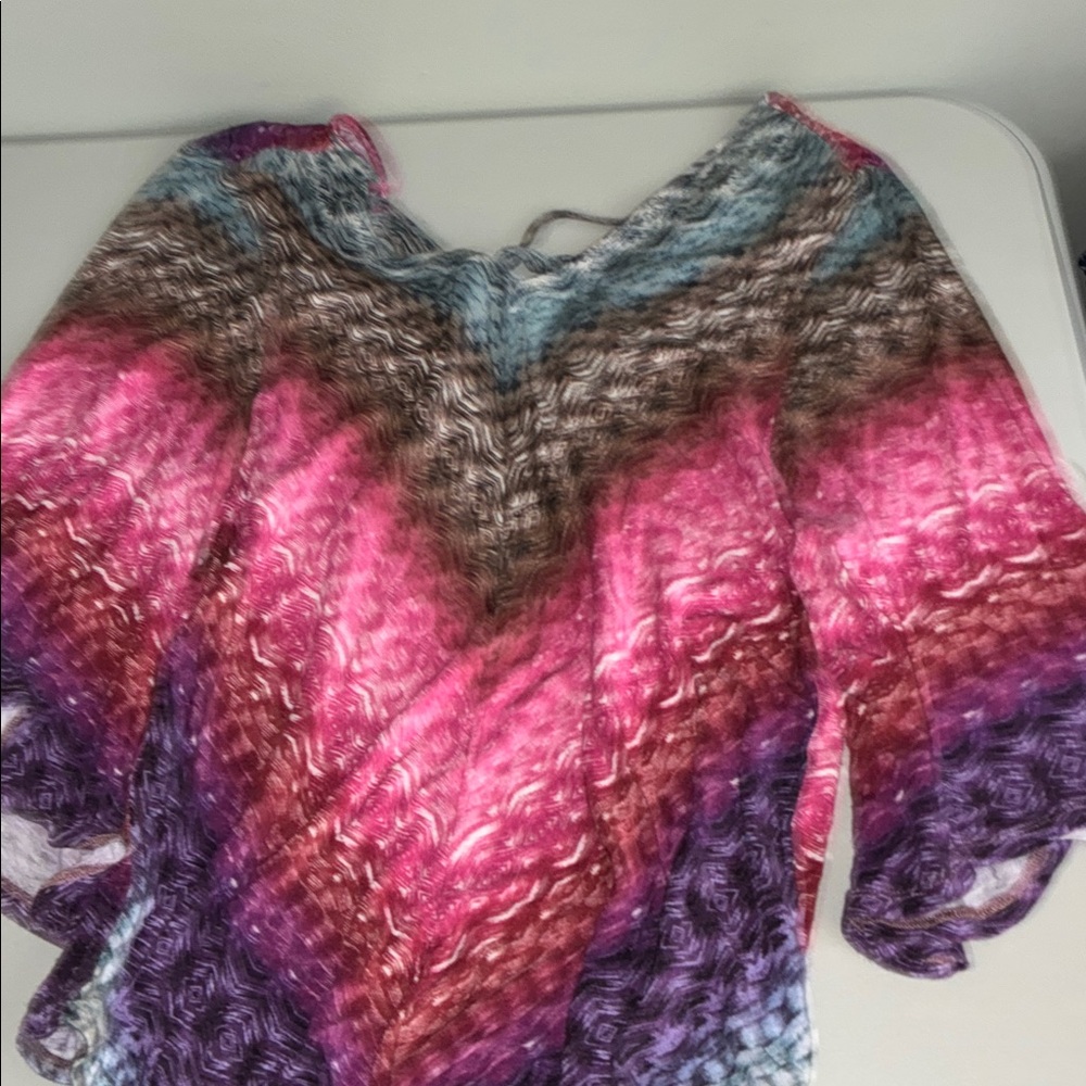 Democracy Pink and Gray Knit Top